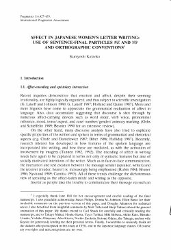 affect in japanese women`s letter writing: use of