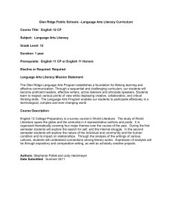 Language Arts Literacy Curriculum Course Title: English 12 CP