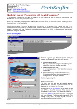 Quickstart WinProgrammer