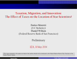 Taxation, Migration, and Innovation: The Effect of Taxes on the