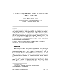 An Empirical Study of Sentence Features for - CiTIUS