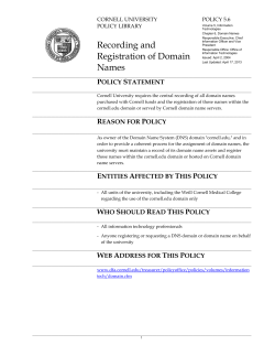 University Policy 5.6, Recording and Registration of Domain Names