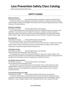 Loss Prevention Safety Class Catalog