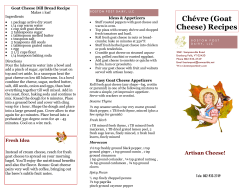 Ch&eacute;vre (Goat Cheese) Recipes