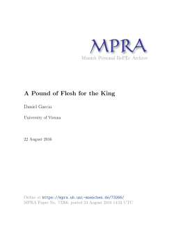 A Pound of Flesh for the King - Munich Personal RePEc Archive