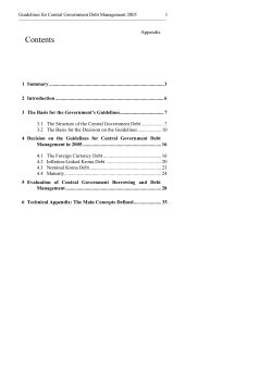 The Government&acute;s guidelines for central government debt