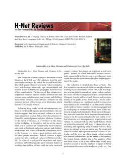 Intolerable Acts: Men, Women and Violence in Everyday Life - H-Net