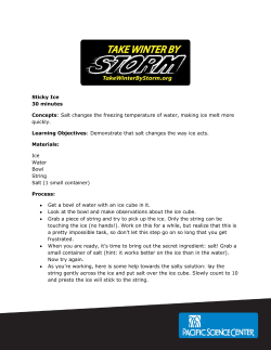 Sticky Ice 30 minutes Concepts: Salt changes the freezing