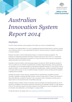 Australian Innovation System Report Highlights 2014