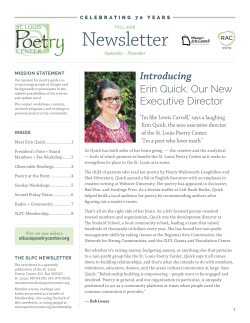 Newsletter - St. Louis Poetry Center