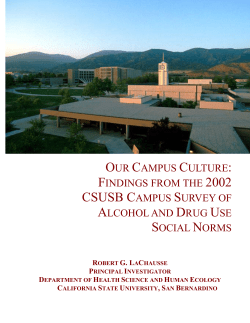 Findings from the 2002 CSUSB Campus Survey of Alcohol and Drug