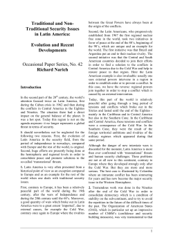 Traditional and Non- Traditional security issues in Latin America