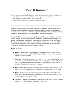 Poetry Terminology 10