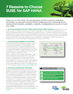 7 Reasons to Choose SUSE&reg; for SAP HANA