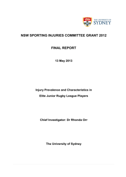 nsw sporting injuries committee grant 2012 final report