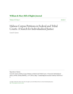 Habeas Corpus Petitions in Federal and Tribal Courts: A Search for