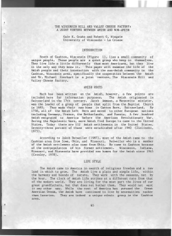 THE WISCONSIN HILL AND VALLEY CHEESE FACTORY: A JOINT