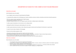 descriptions of subjects in the curriculum of english philology