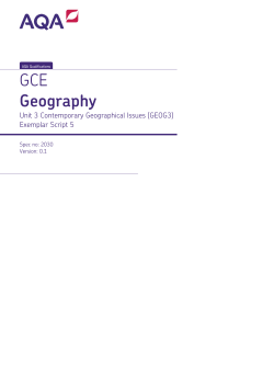 A-level Geography Teaching Guidance GEOG Unit 3