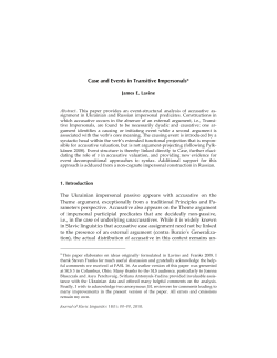 Case and Events in Transitive Impersonals