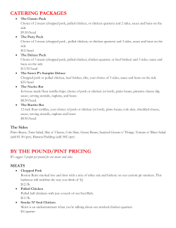 CATERING PACKAGES BY THE POUND/PINT PRICING