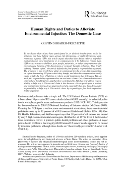 Human Rights and Duties to Alleviate Environmental Injustice: The