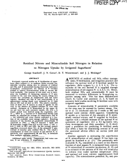 Residual Nitrate and Mineralizable Soil Nitrogen in Relation to