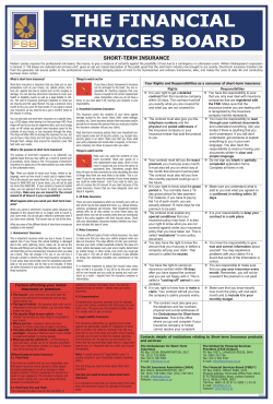 Short Term Insurance - Financial Services Board