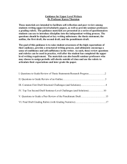 Guidance for Upper Level Writers