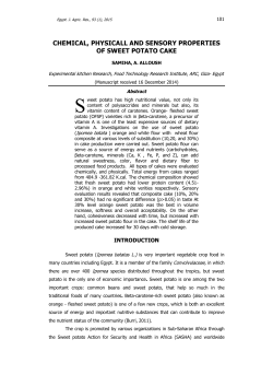 chemical, physicall and sensory properties of sweet potato cake