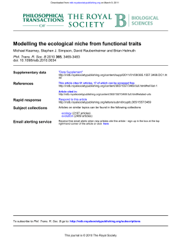 Modelling the ecological niche from functional traits
