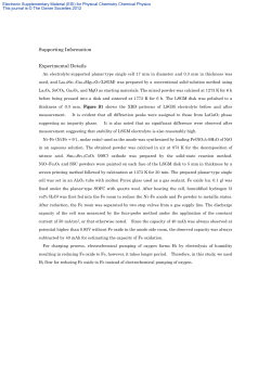 Supporting Information Experimental Details