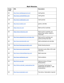 Math websites and iPad apps - Google Docs