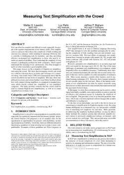 Measuring Text Simplification with the Crowd