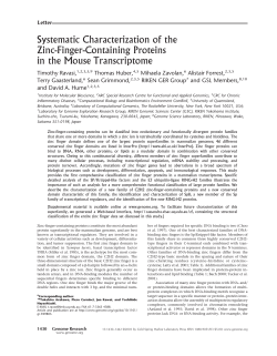 Systematic Characterization of the Zinc-Finger
