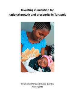 Investing in nutrition for national growth and prosperity in Tanzania