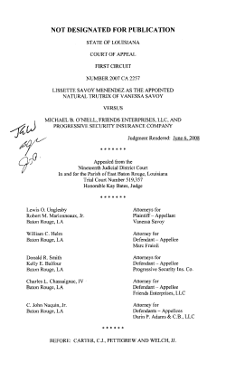 Appealed from the Appellant Charles L Chassaignac