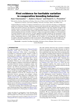 First evidence for heritable variation in cooperative breeding