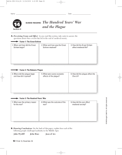 GUIDED READING The Hundred Years` War and the Plague