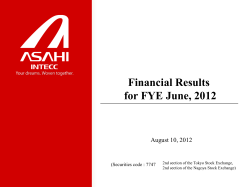 Financial Results for FYE June.2012