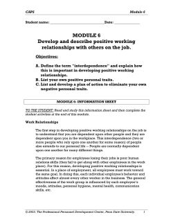 CAPS Module 6  - Temple University College of Education