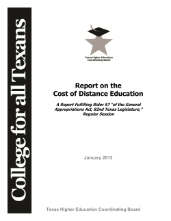 Report on the Cost of Distance Education