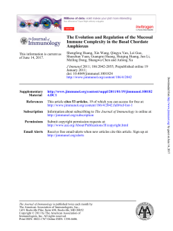 Amphioxus Immune Complexity in the Basal Chordate The Evolution