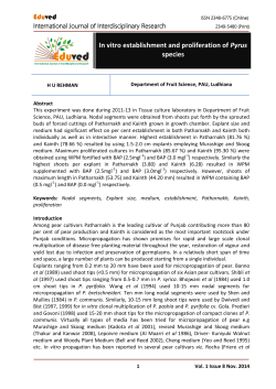 Eduved In vitro establishment and proliferation of Pyrus species