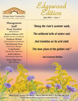 July 2016  - Heritage Senior Communities