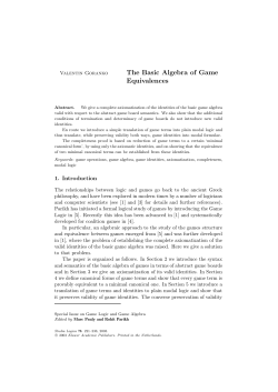 The Basic Algebra of Game Equivalences