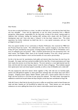 Miss Hunnaball - King`s College School