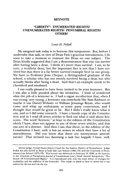 "Liberty": Enumerated Rights? Unenumerated Rights? Penumbral