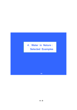 4 . Water in Nature : Selected Examples - ETH E