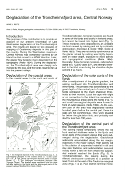 Deglaciation of the Trondheimsfjord area, Central Norway